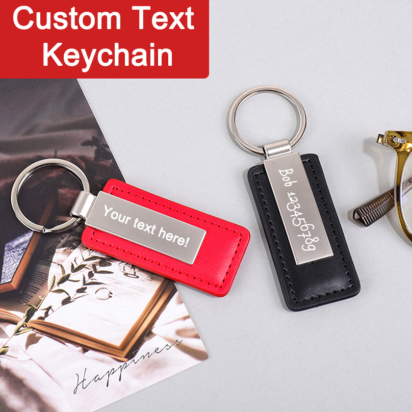 Personalized Engraved Gift - Portachiavi Personalizzato in Pelle PU con