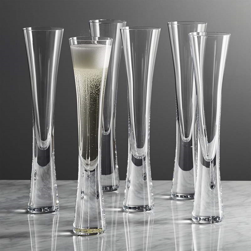 Crystal Wine Glass - Bicchieri da champagne senza mani Flauti