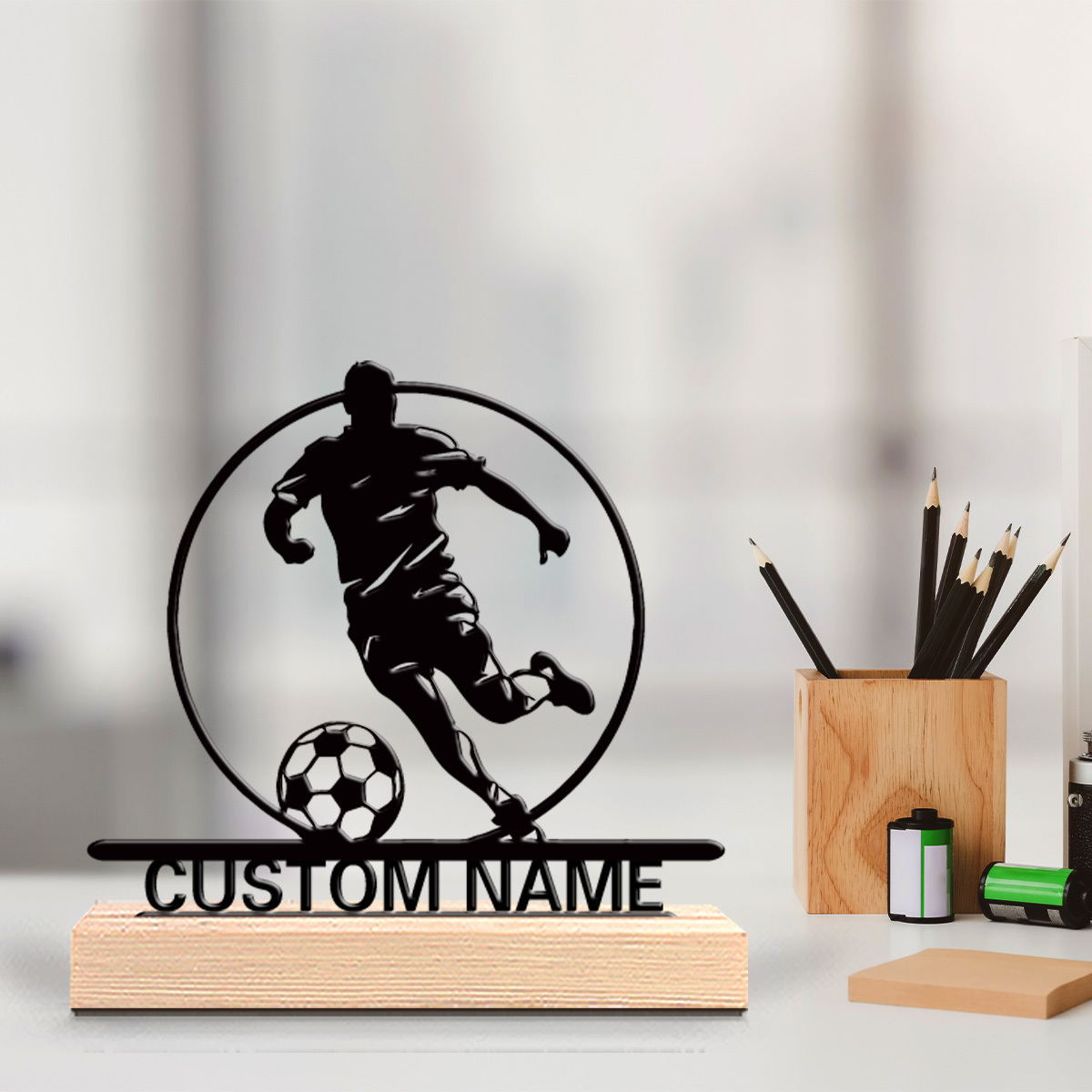 Personalized Engraved Gift - Statua in Metallo Personalizzata di Calciatore